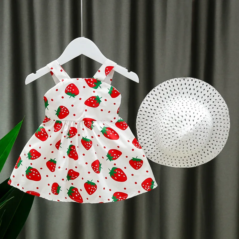 

плае для девоки милое ление саѬаан Beauty Strawberry Dress Baby Princess Dress Toddler Girl Summer Clothes Vestidos Rojos